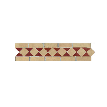 Mosaic House Moroccan tile Dfira DRH 14-7 Natural, Unglazed, Terracotta Red  zellige, mosaic, zellij, border, glaze, simple, traditonal 